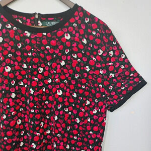 Lauren Ralph Lauren Floral Artsy Stretch Jersey Top Crewneck Plus Size 1X